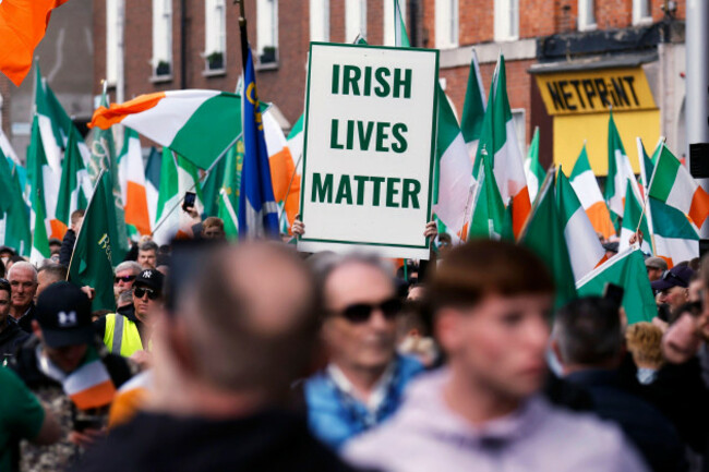people-take-part-in-an-anti-immigration-protest-in-dublin-city-centre-thousands-of-people-participated-in-an-anti-immigration-protest-in-dublin-city-centre-on-saturday-after-conor-mcgregor-posted-on